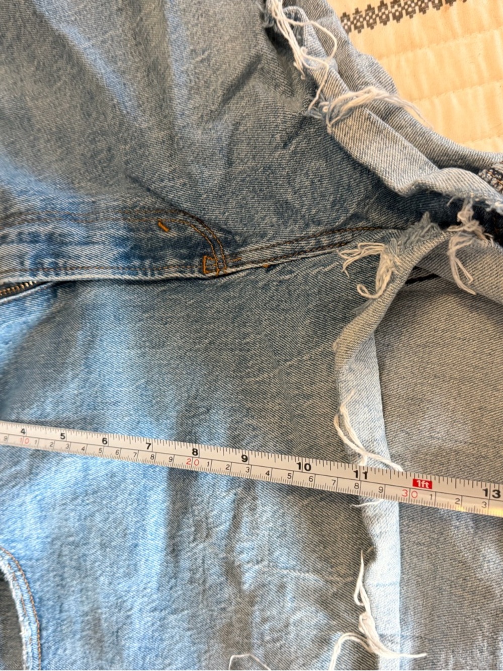 Abercrombie & Fitch Light Blue High-Rise Denim Shorts - Picture 4 of 5